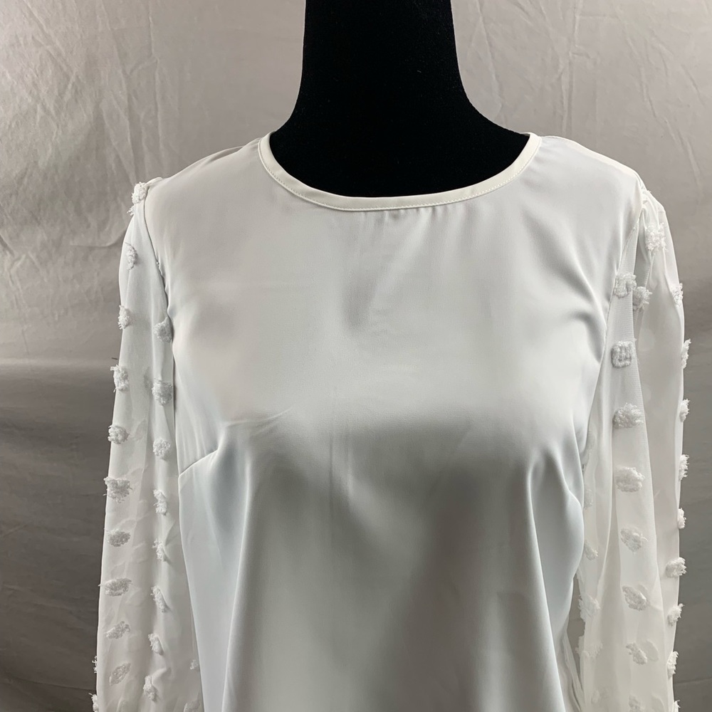 Bishop Sleeve Chiffon Blouse White - Picture 6 of 6